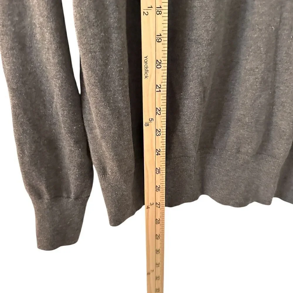 Banana Republic Luxury Blend Silk‎ Cashmere Grey V-Neck Sweater Size L